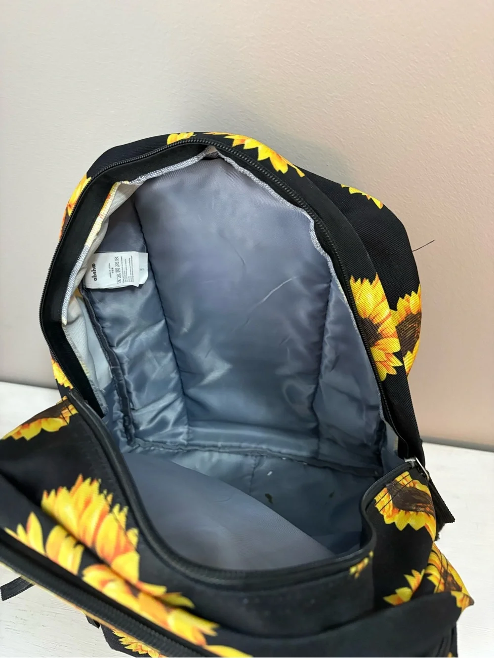 Abshoo Black Kids Backpack with Sunflower Print